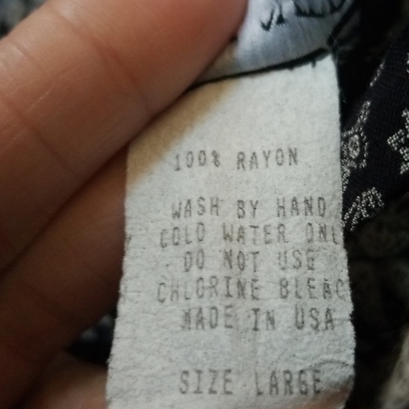 L 1970s 2pce 100% rayon Geo-print lace print maxidress outfit back tie - Picture 10 of 10